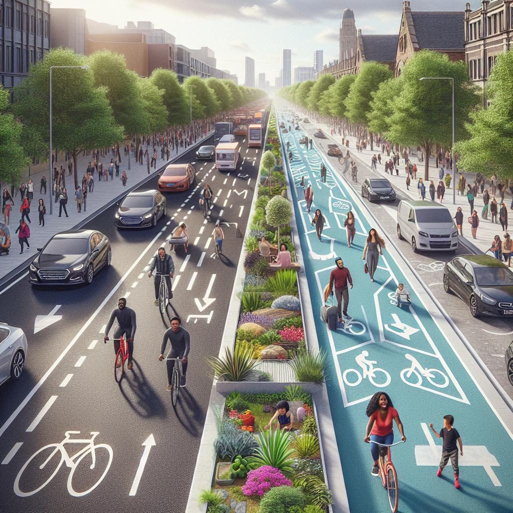 Road Diet Concept Illustration