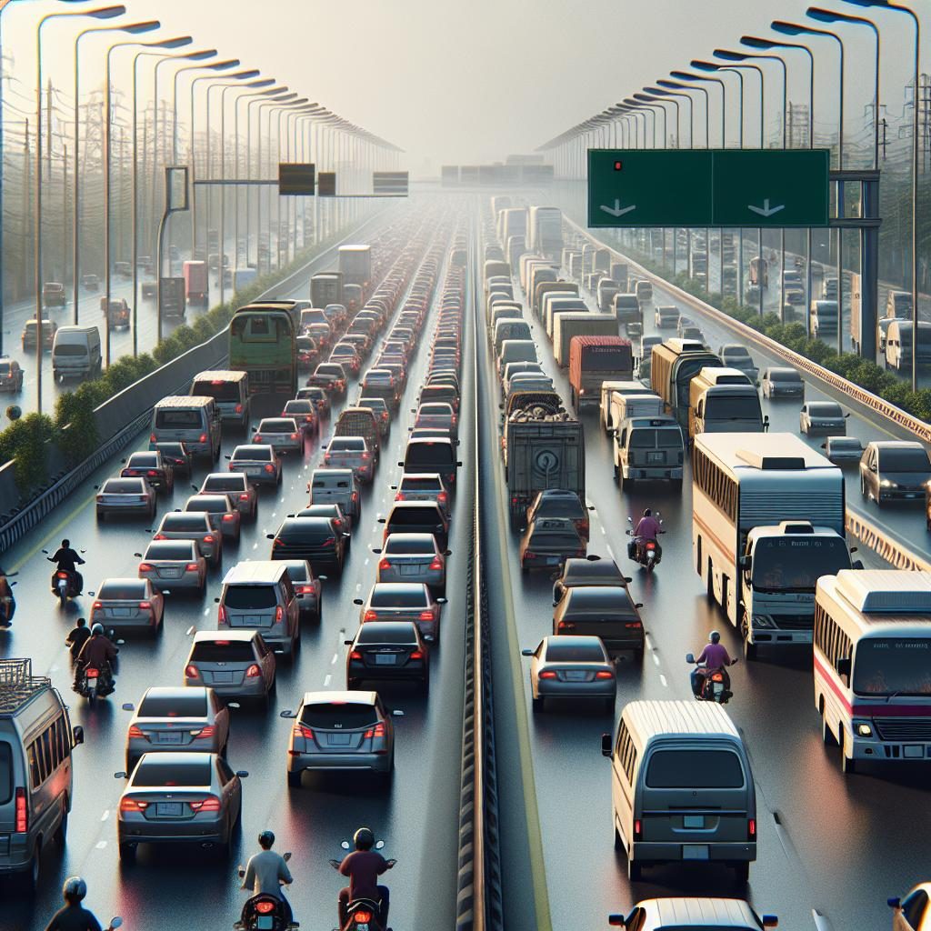 Traffic congestion illustration highway