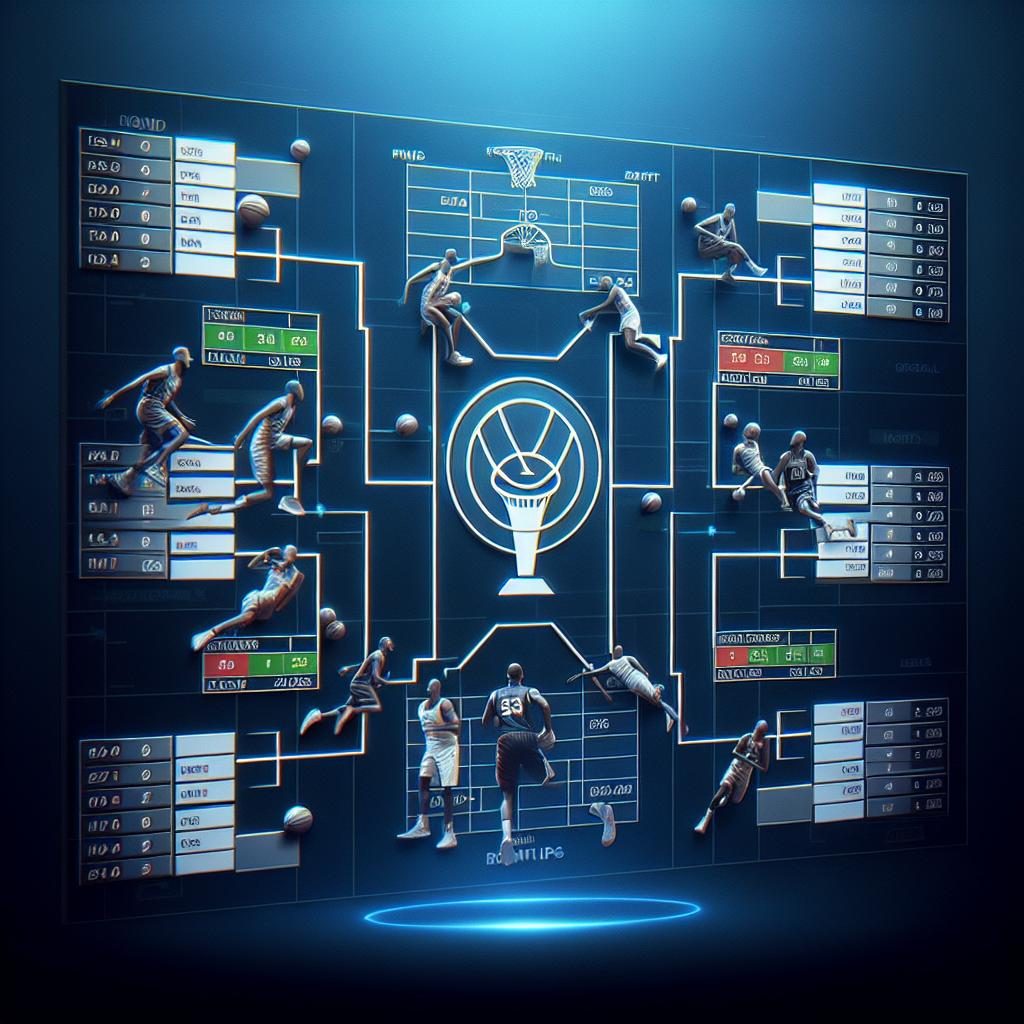 Basketball bracket analysis graphic.