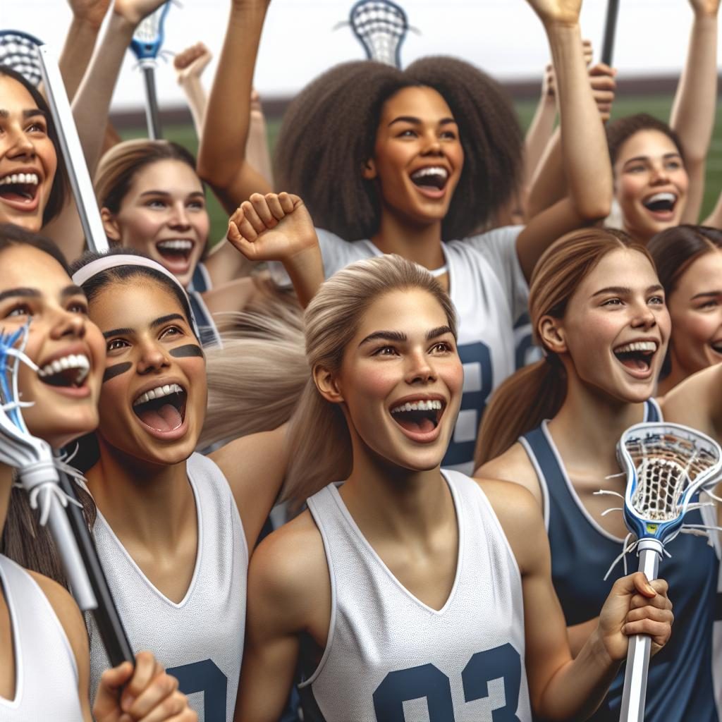 Women's Lacrosse Team Cheering