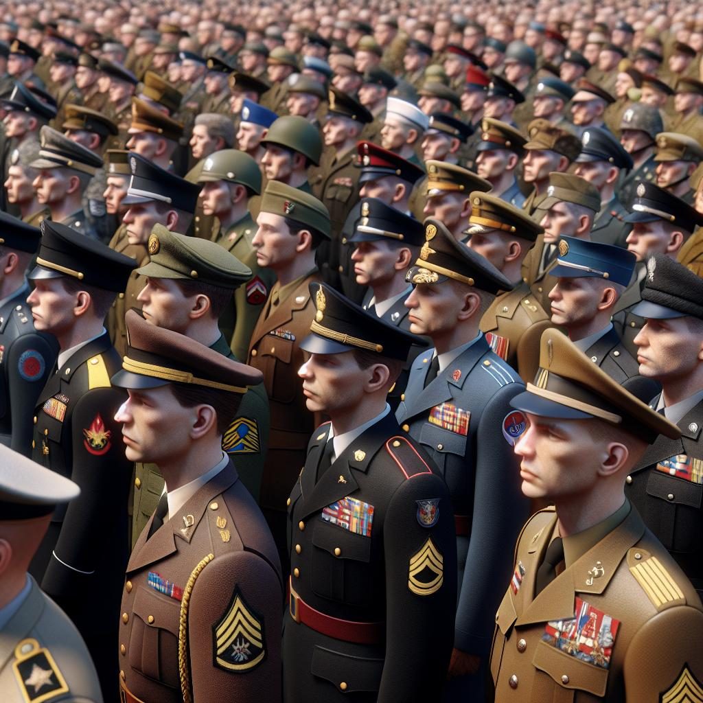 Military tribute procession image.