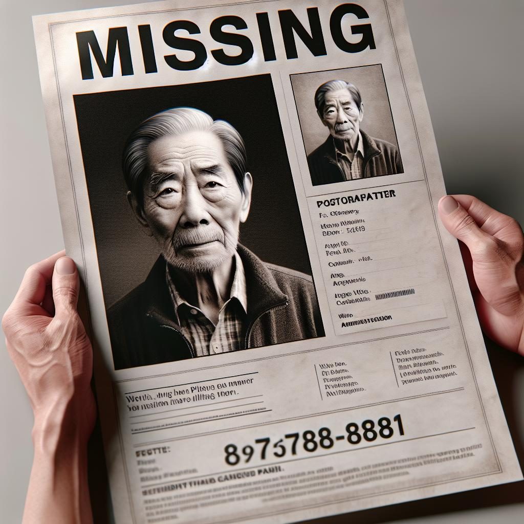 Elderly man's missing poster