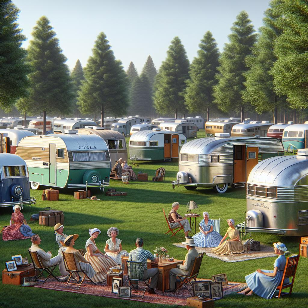 Vintage camper trailer gathering