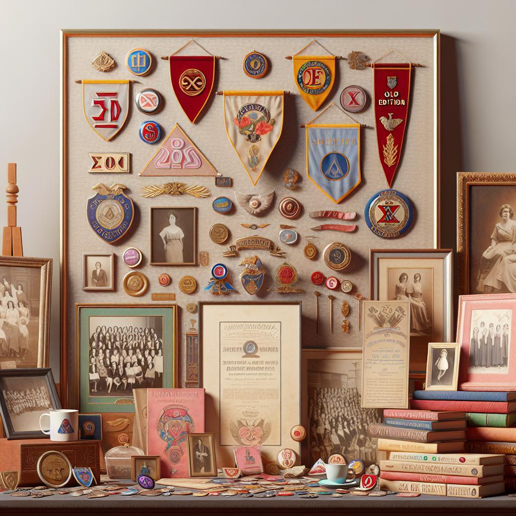 Sorority exhibit memorabilia display