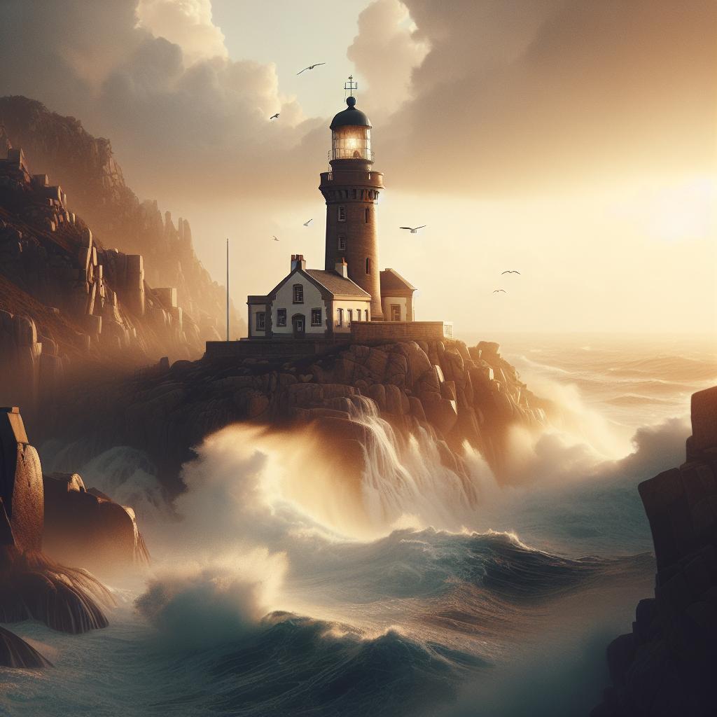 Lighthouse by the sea.