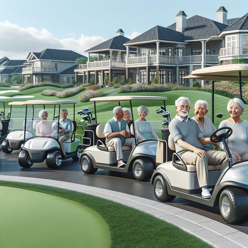 Retiree community golf carts.