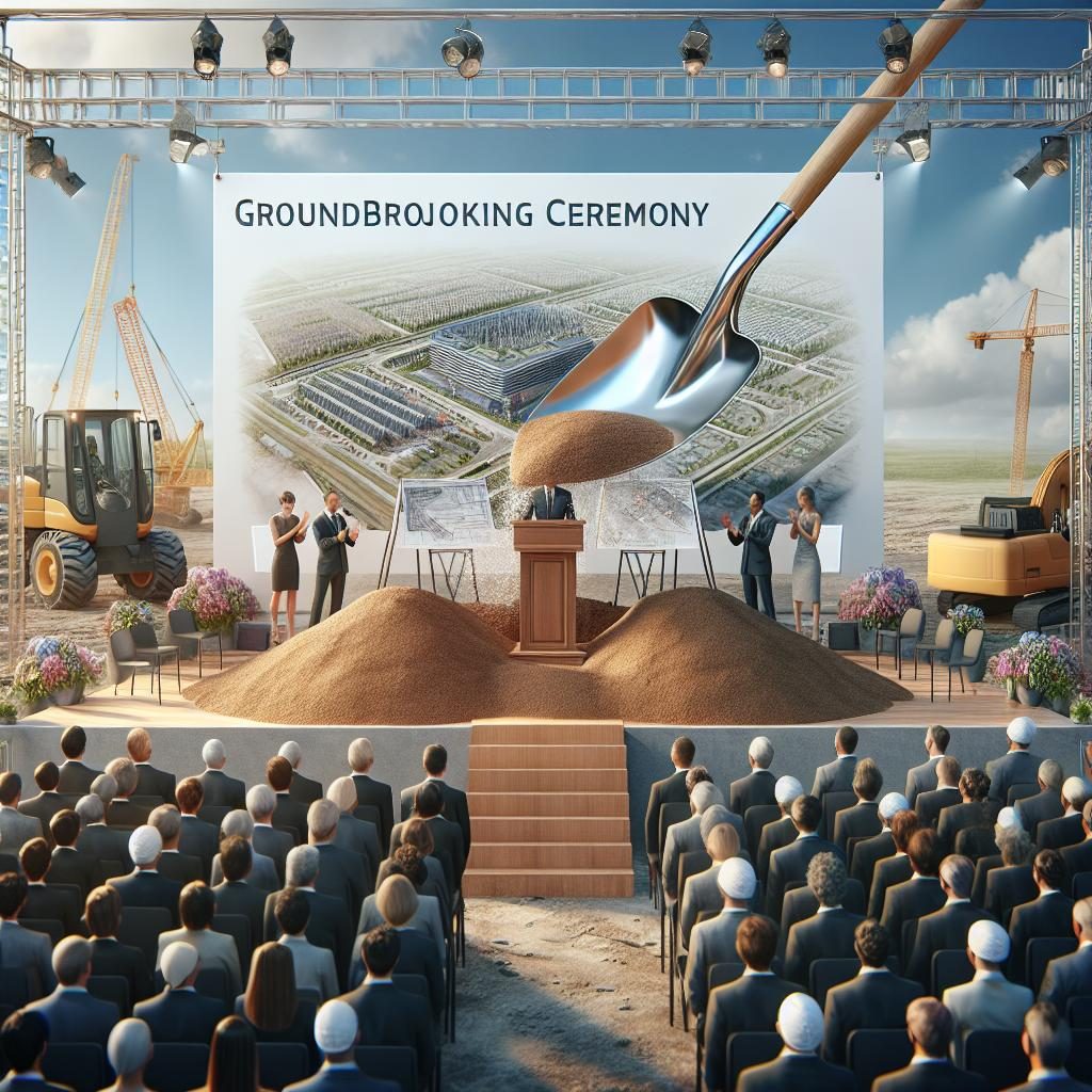 Groundbreaking ceremony illustration concept.