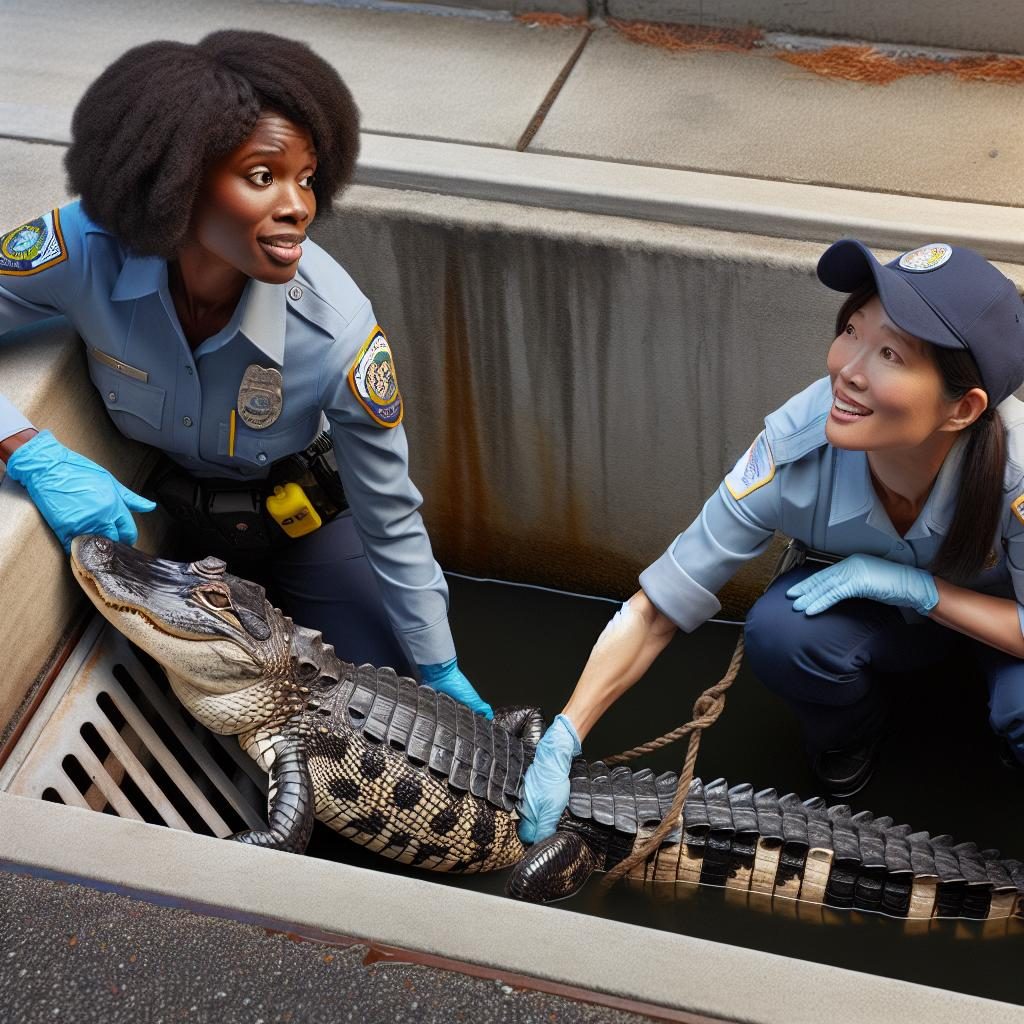 Alligator in Drain Rescue