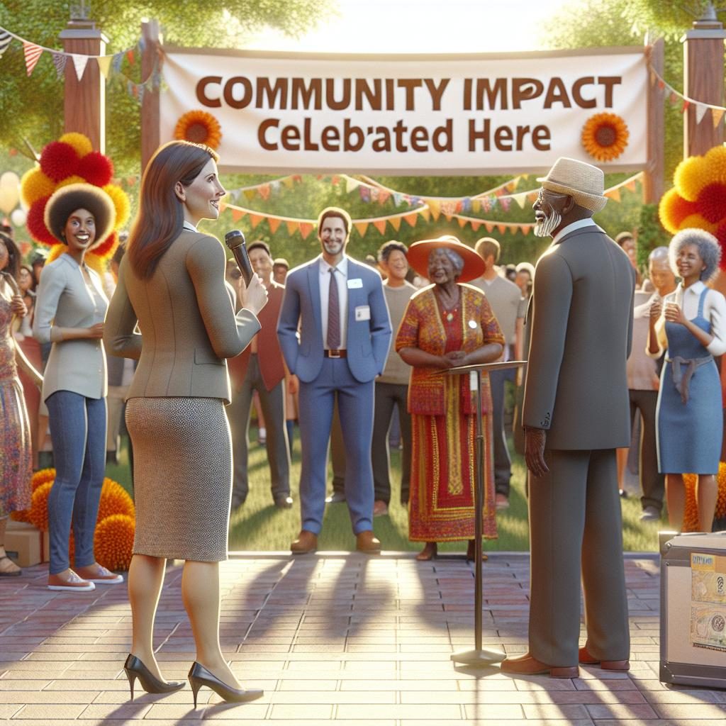 Corporate community impact celebration.