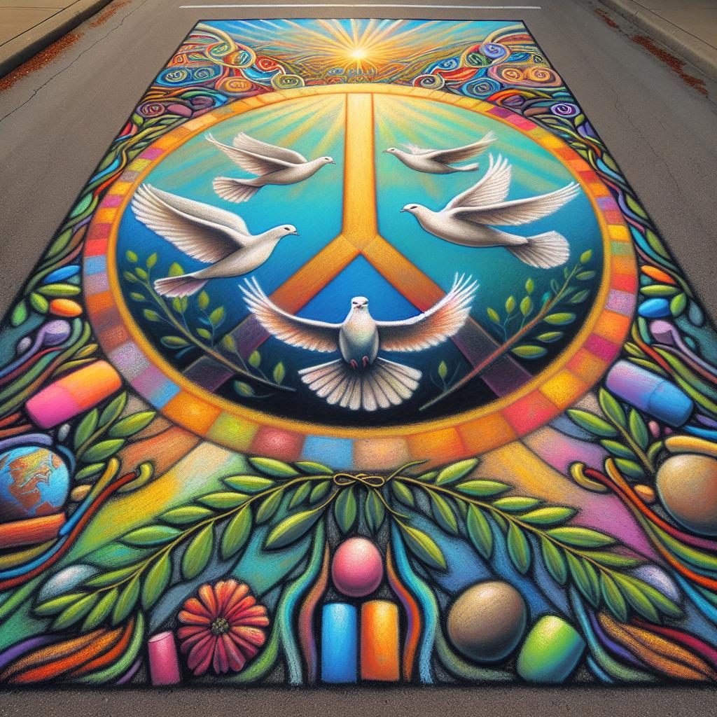 Chalk art for peace.