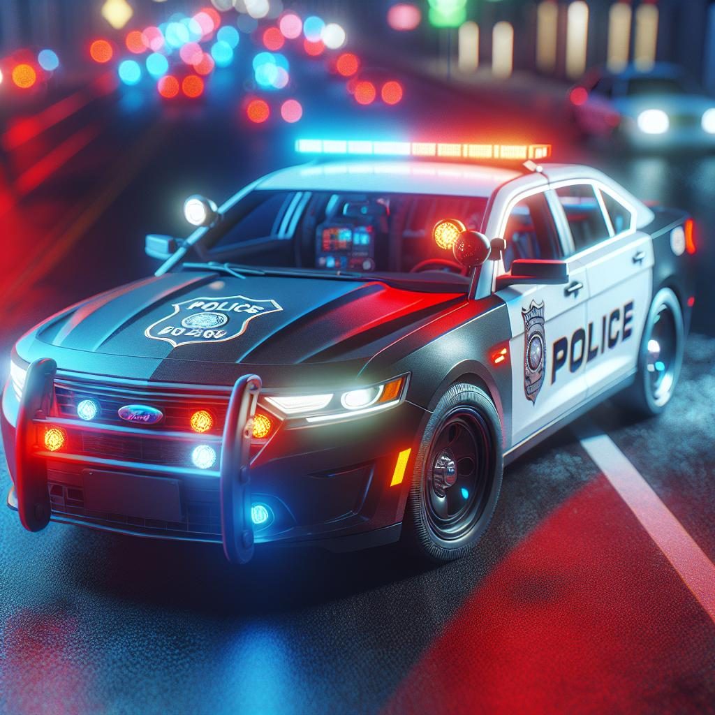 Police car during traffic stop