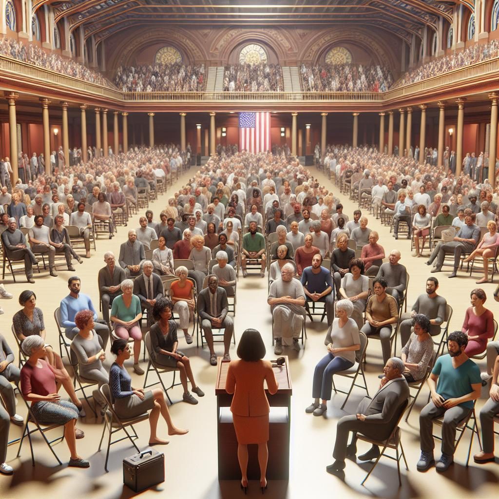 Town hall meeting illustration