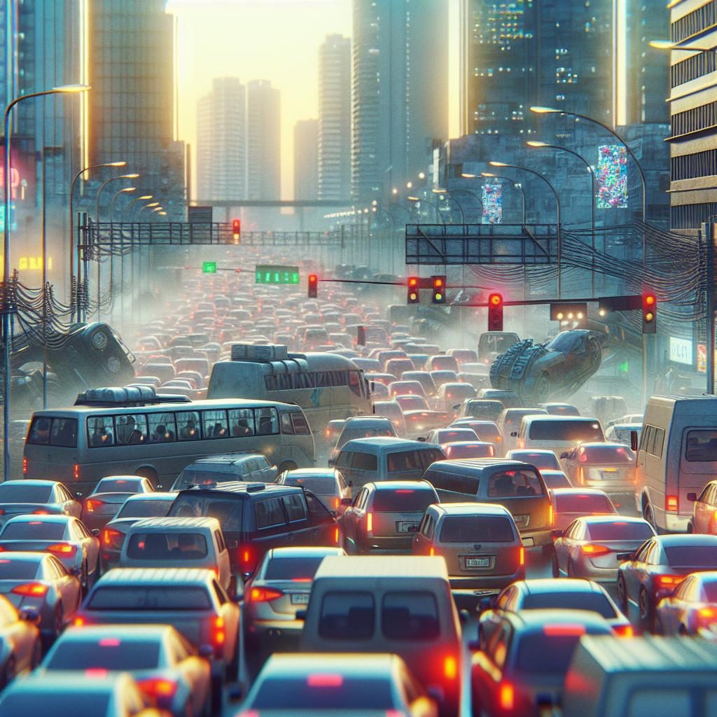 Traffic Jam Chaos Illustration