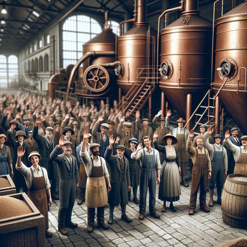 Historic brewery farewell illustration.