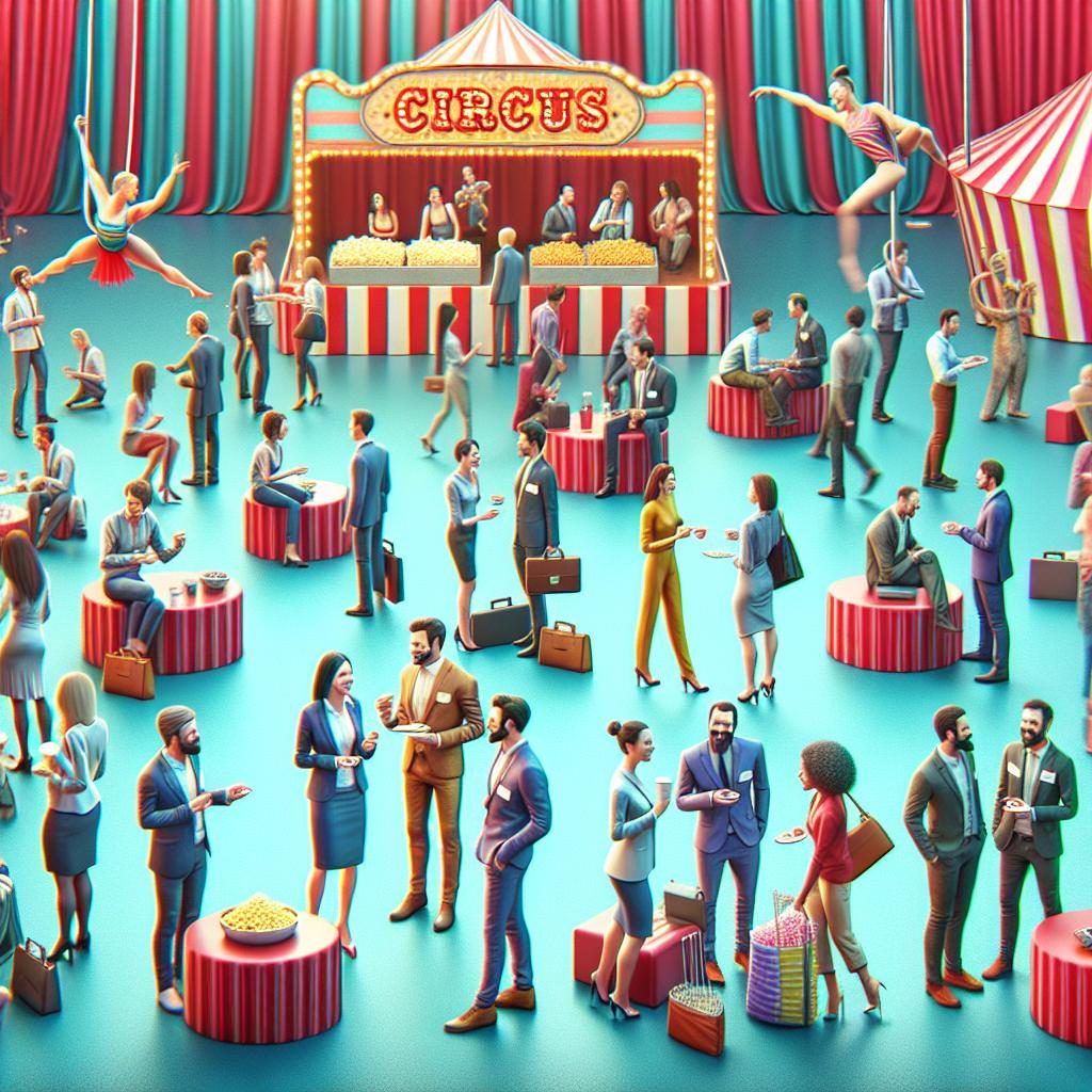 Circus-themed business networking concept