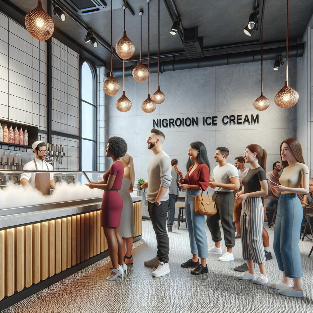 Nitrogen ice cream shop