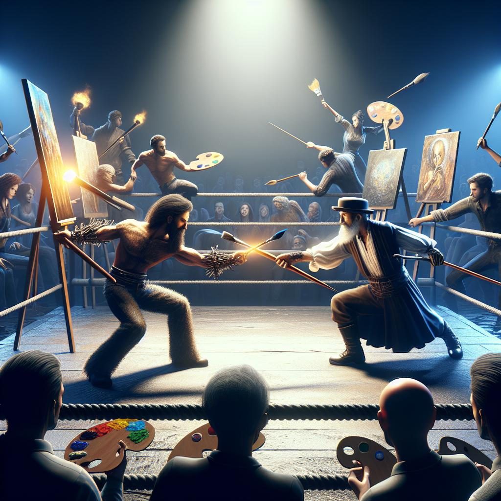 Artistic battle in a ring