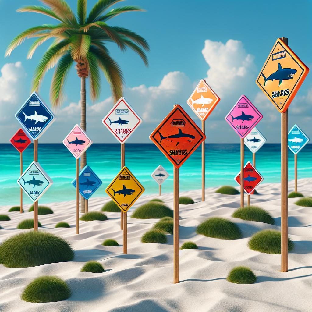 Shark warning signs beach