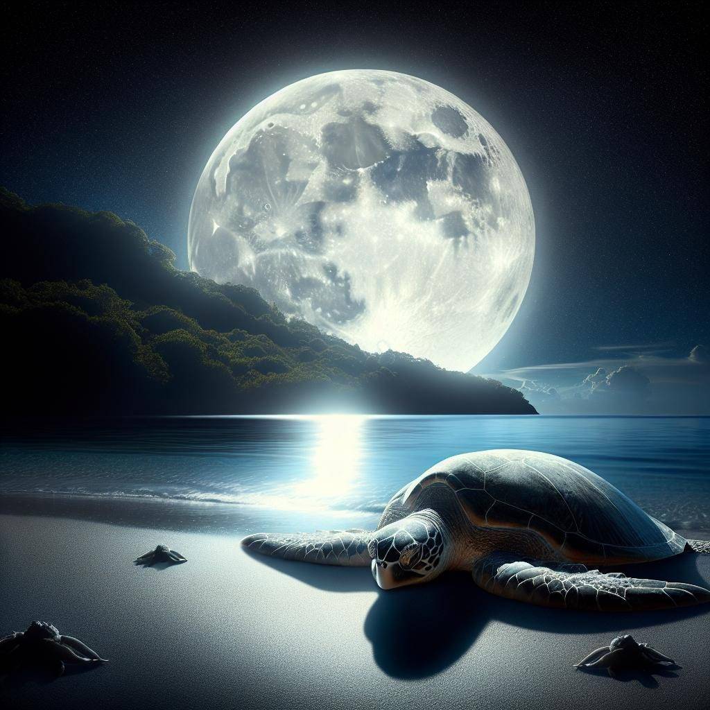 Turtle under Full Moon