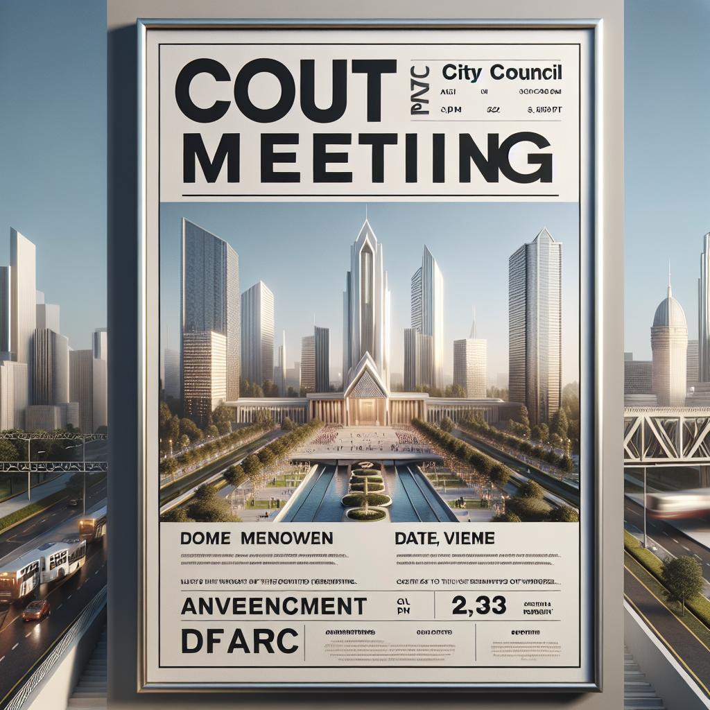 City council meeting announcement.