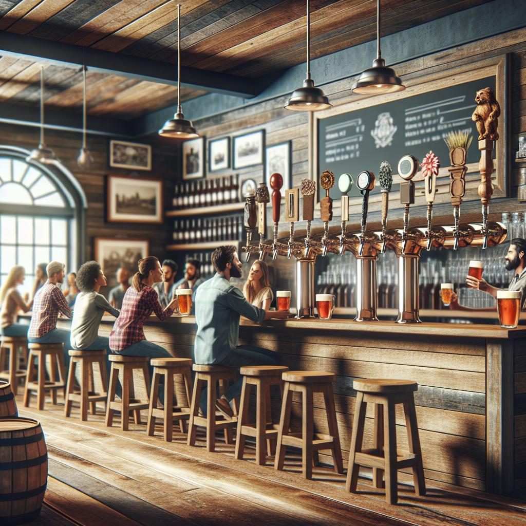 Craft beer taproom interior