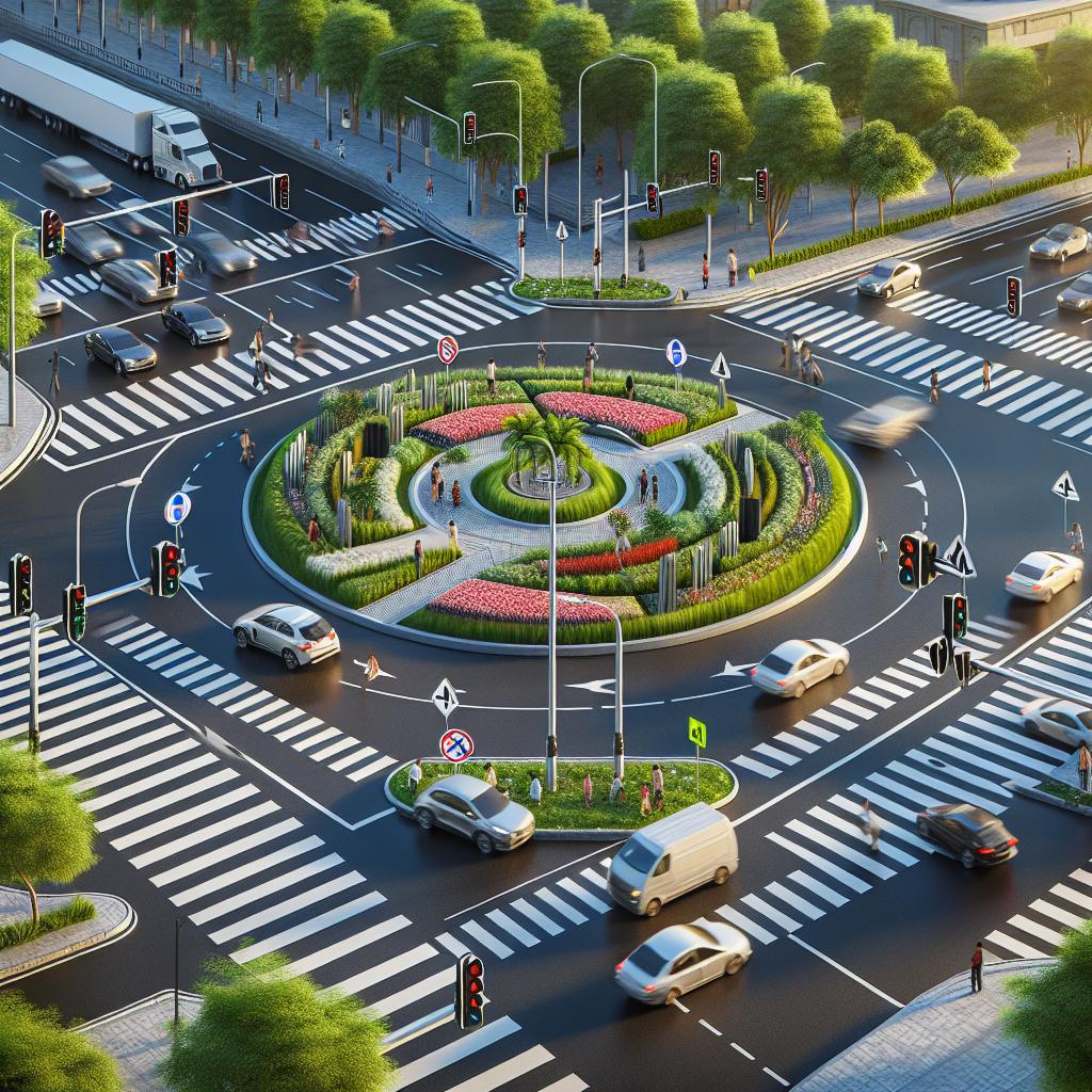 Roundabout intersection safety improvement.