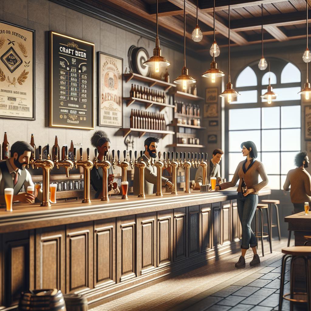 Craft beer taproom interior