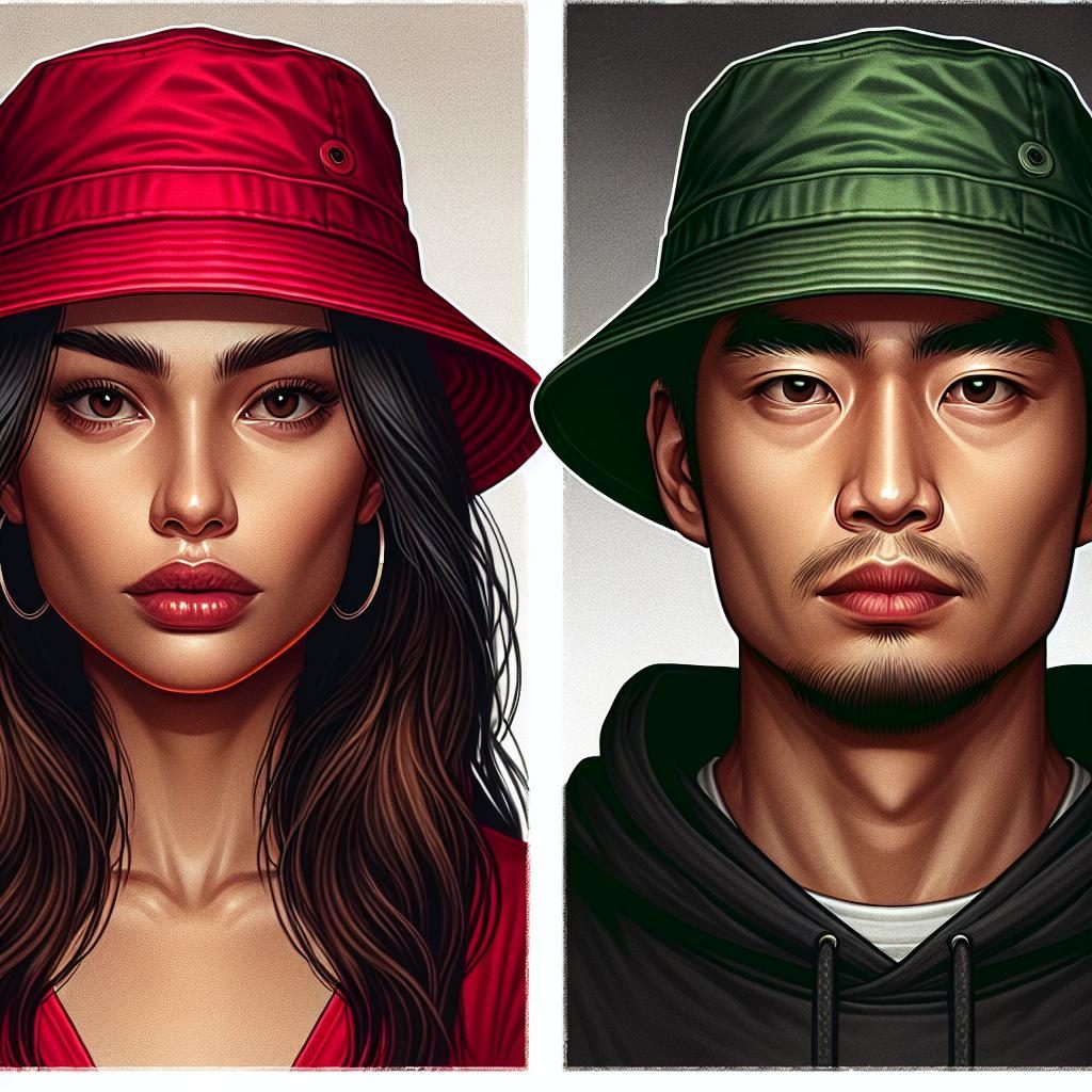 Bucket hat suspects illustration