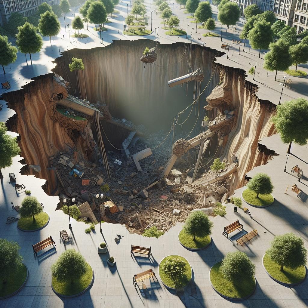 "City park swallowed sinkhole"