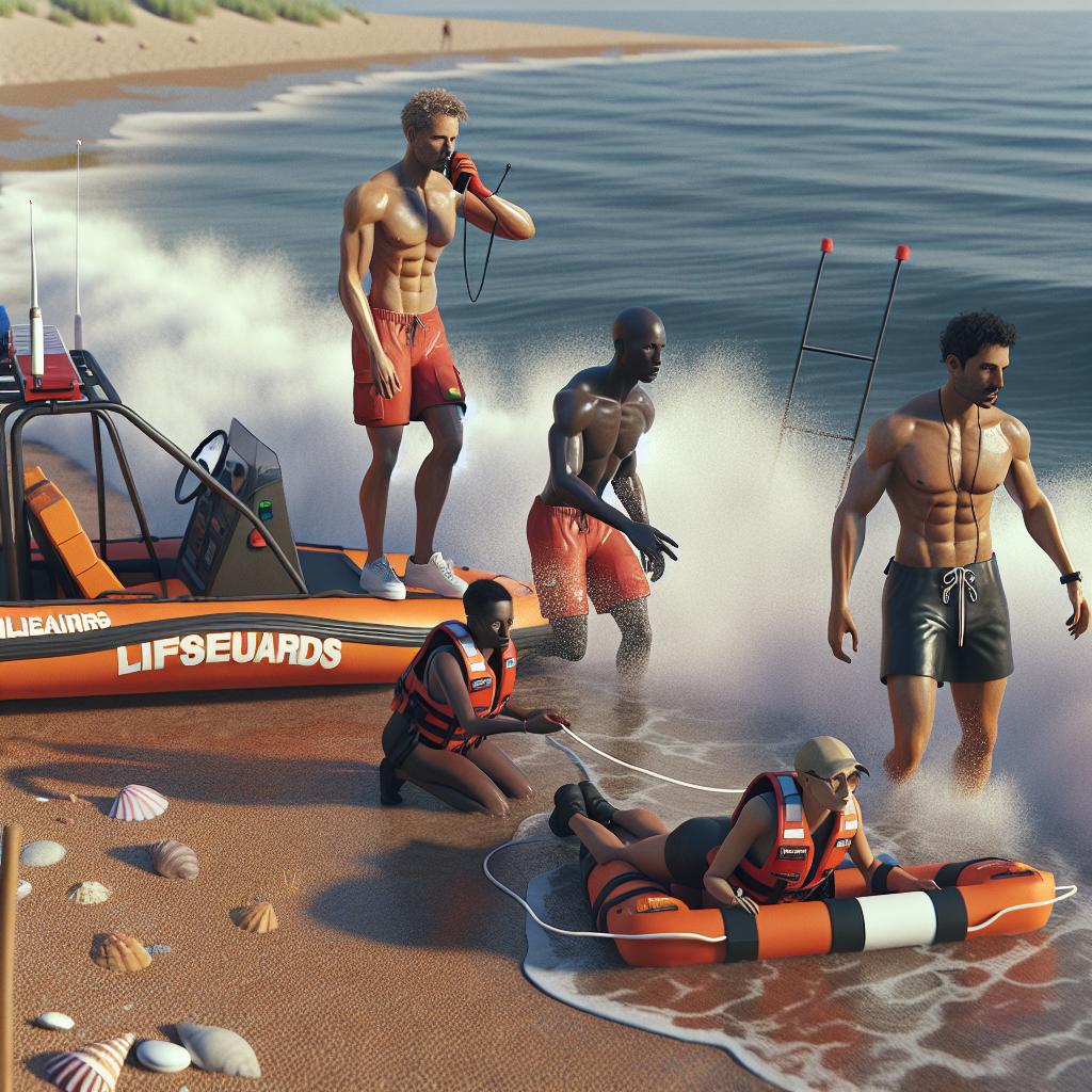 Beach rescue by officers