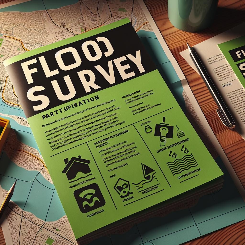 Flooding survey participation concept.