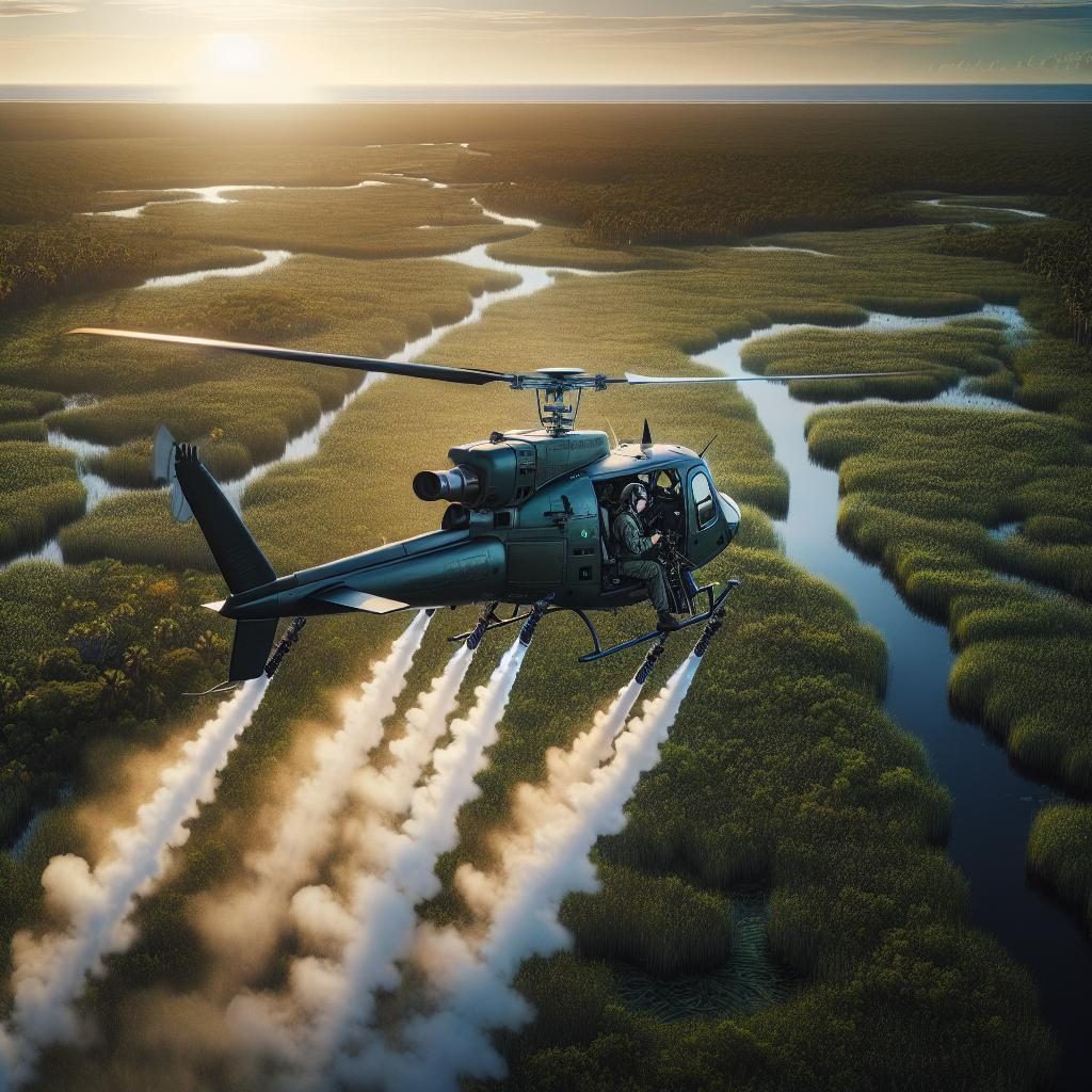 Mosquito control helicopter operation.