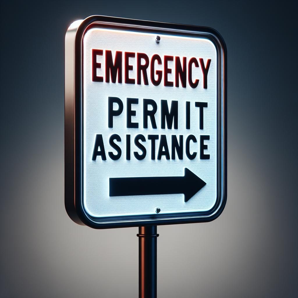 Emergency permit assistance signage