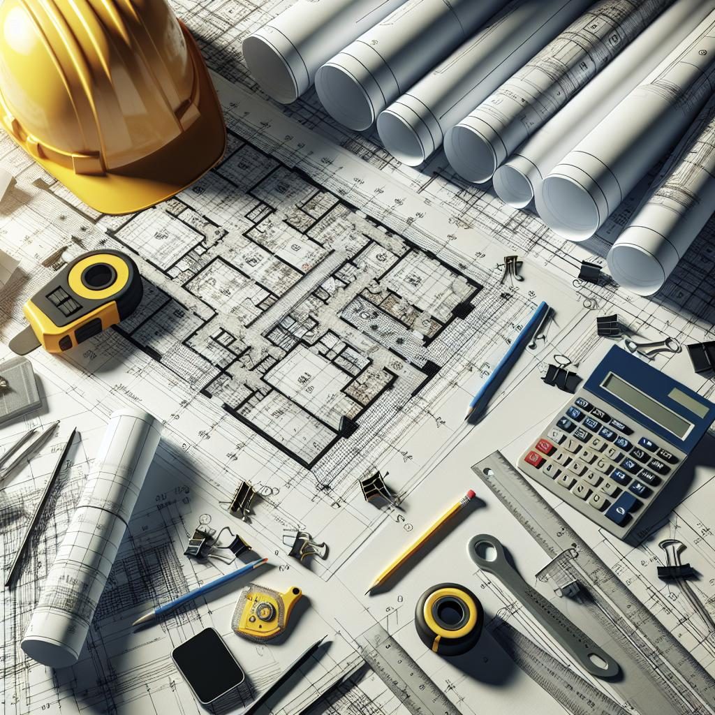 "Architectural blueprints and construction"