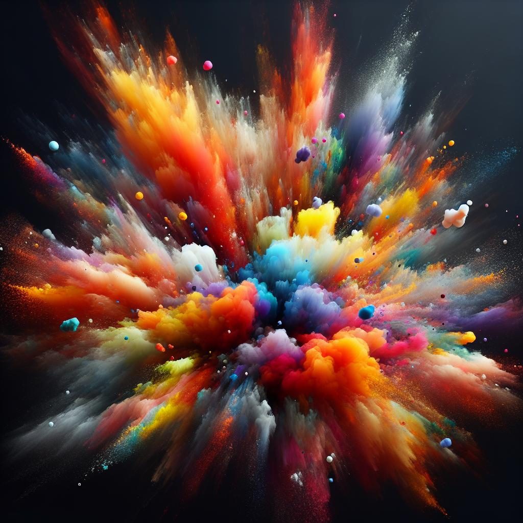 Abstract Color Explosion Art