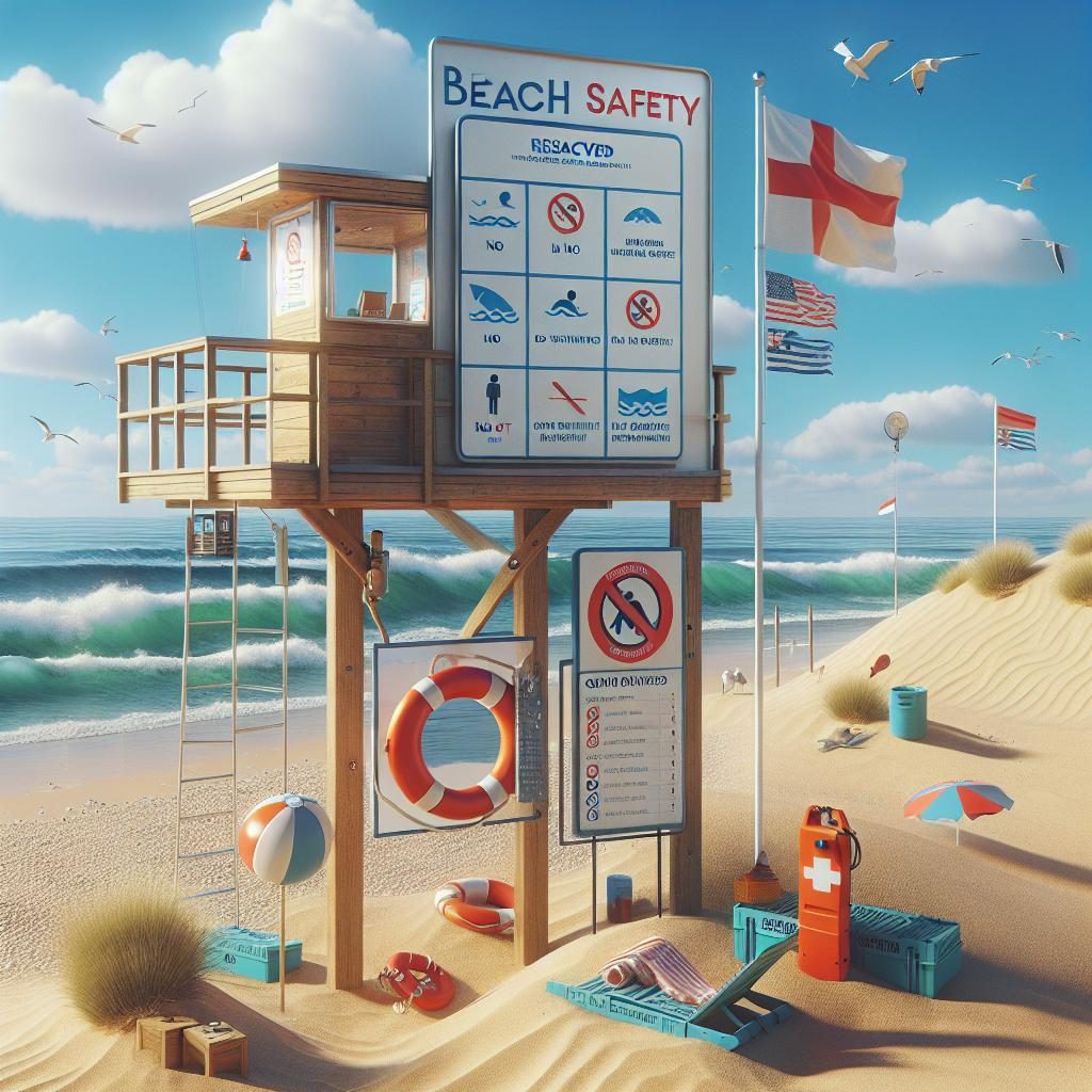 Beach safety guidelines stock.