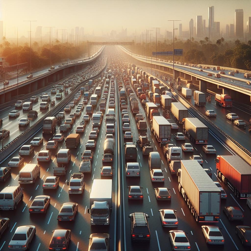 Traffic jam on Highway