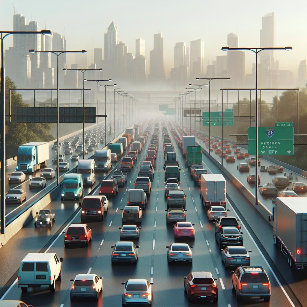 Traffic congestion on highway