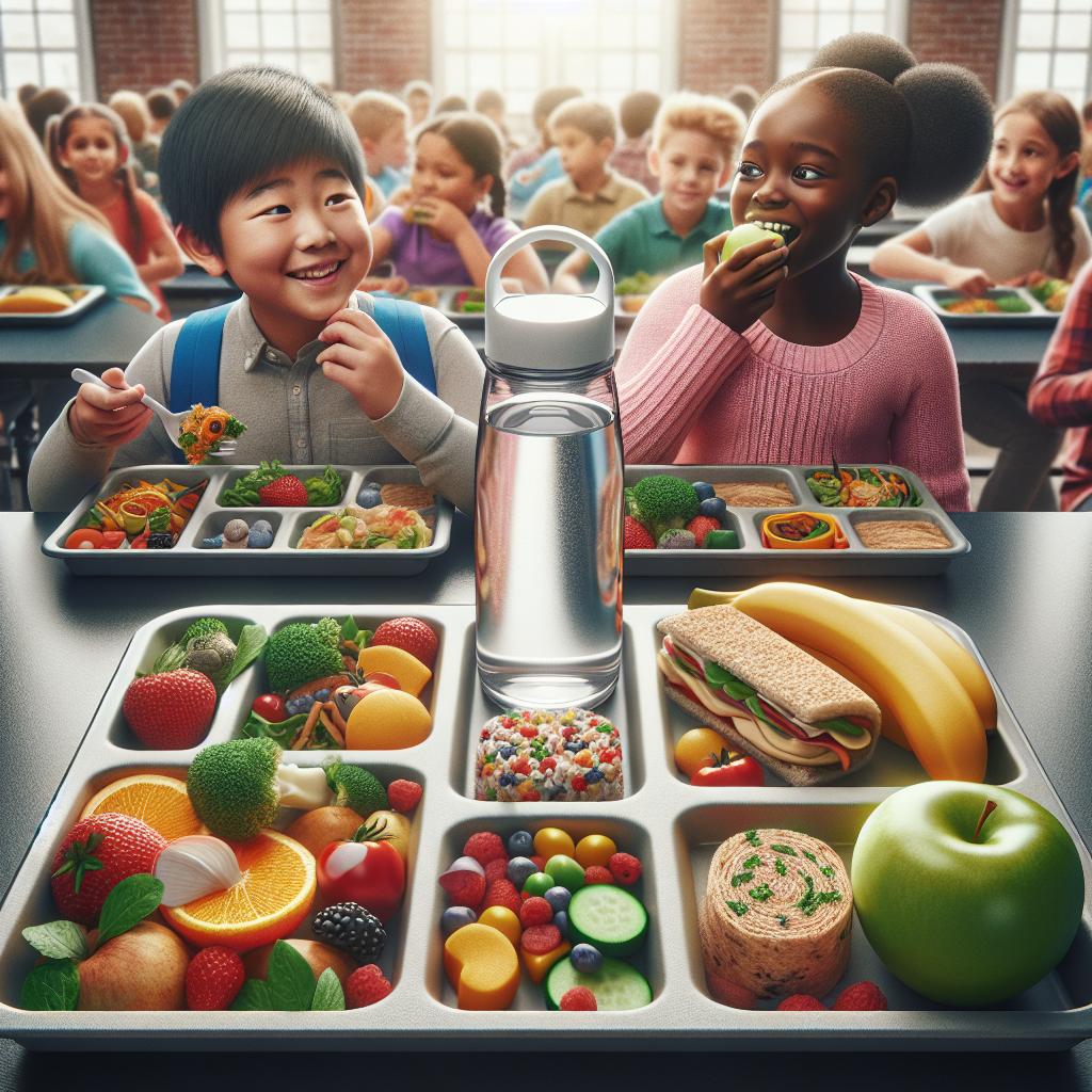 Healthy school lunch concept