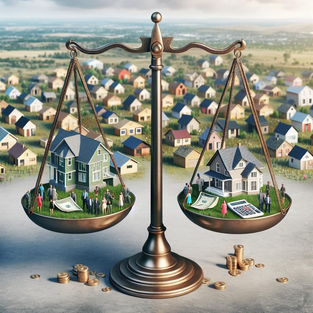 Balanced housing market concept