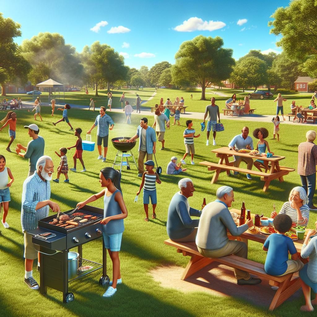 Community engagement cookout illustration