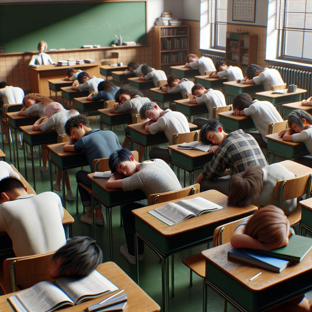 Students sleeping in class.