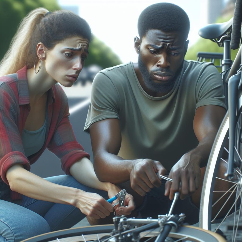 Bicyclist in distress