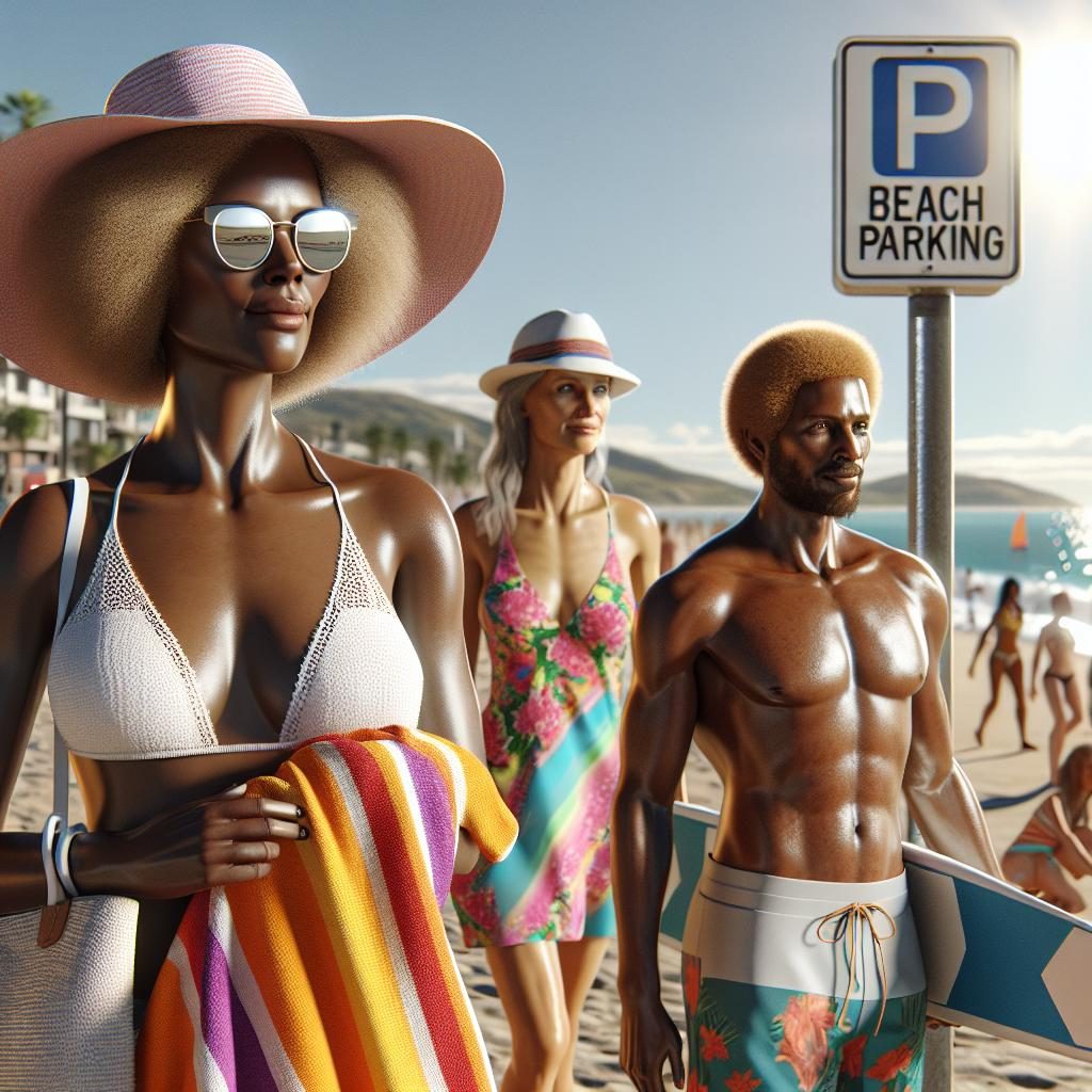 Beach Parking Sign