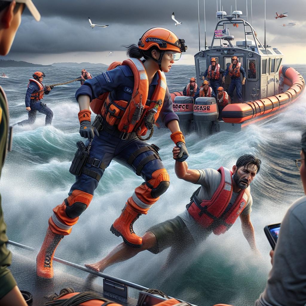 Coast Guard rescue scene