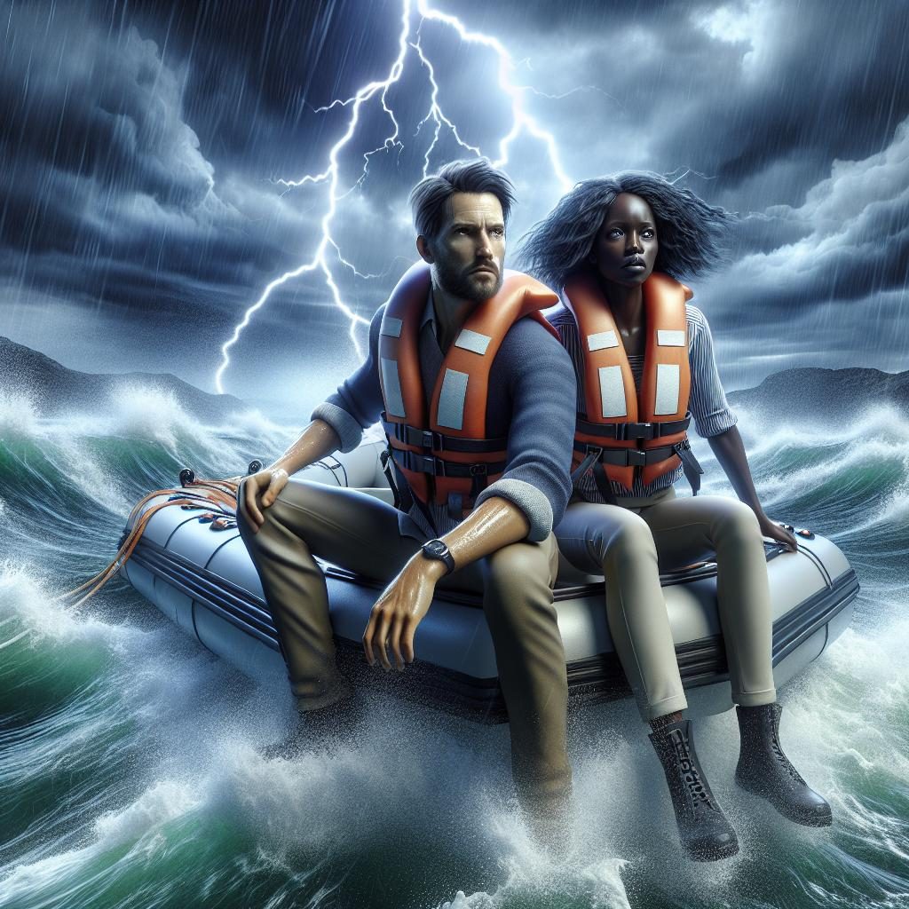 Couple in Rescue Boat