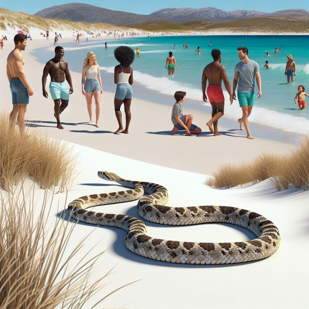 Rattlesnake on beach