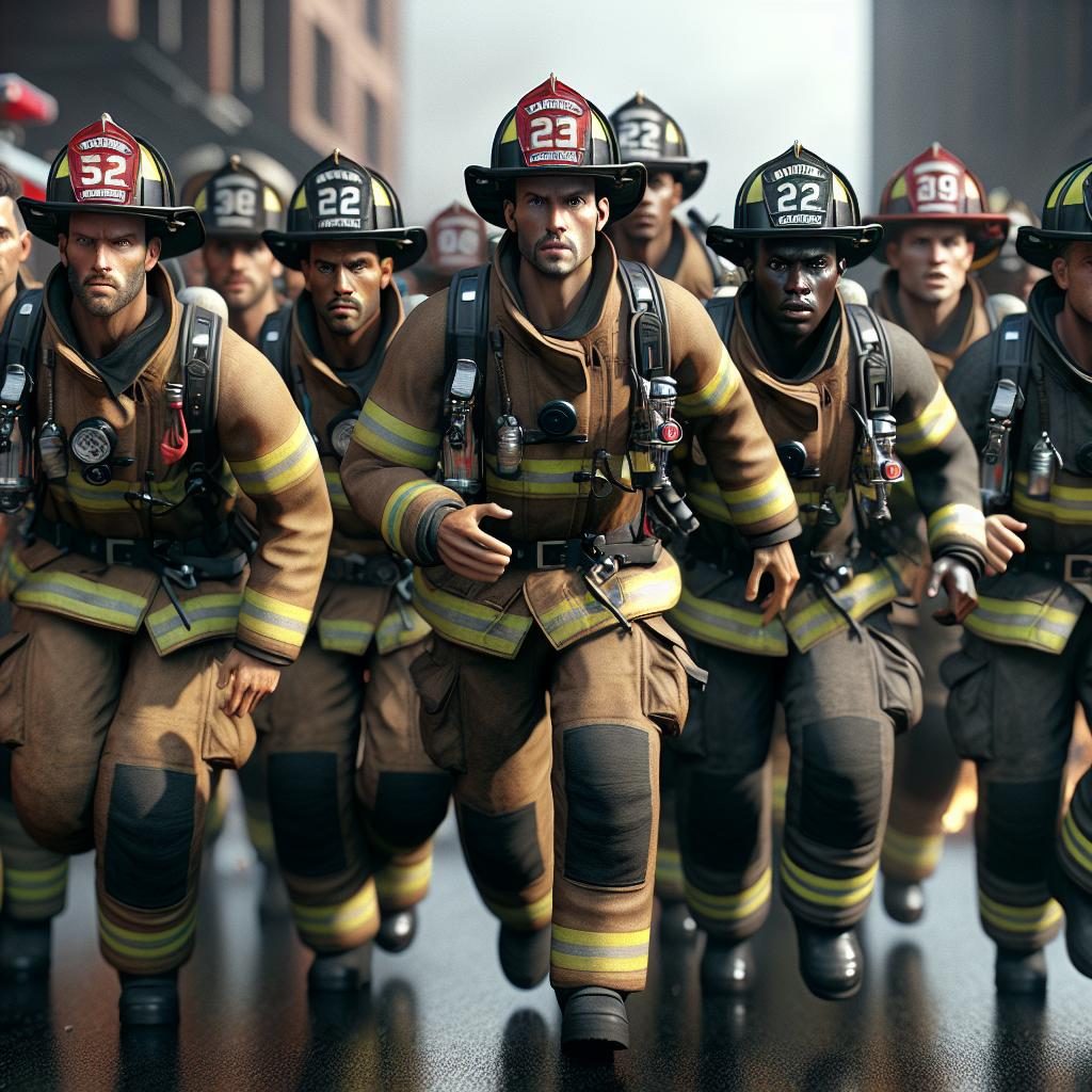 Firefighters Running Together