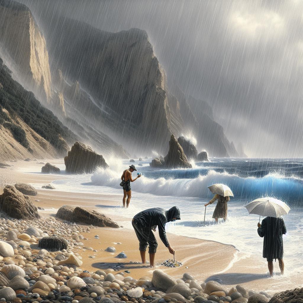 "Rainy Coastal Landscape"