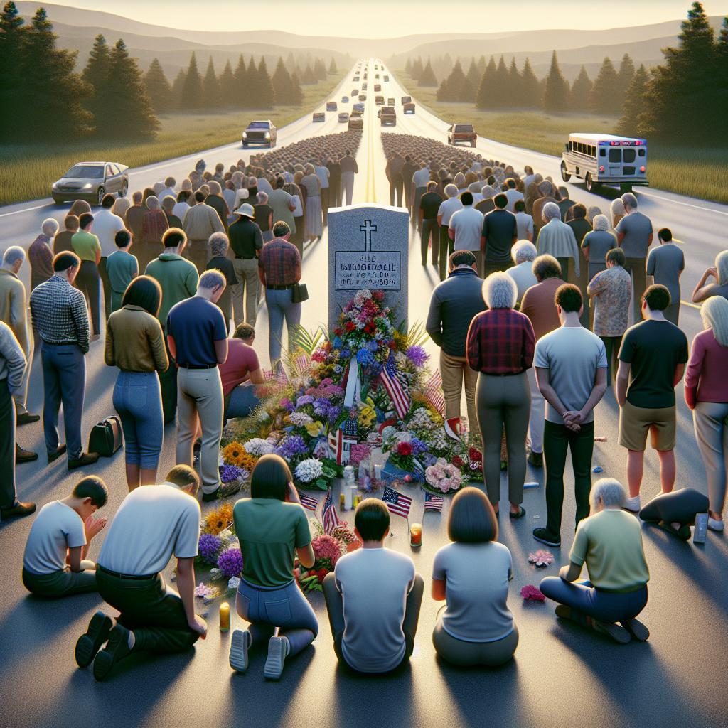 Roadside memorial tribute